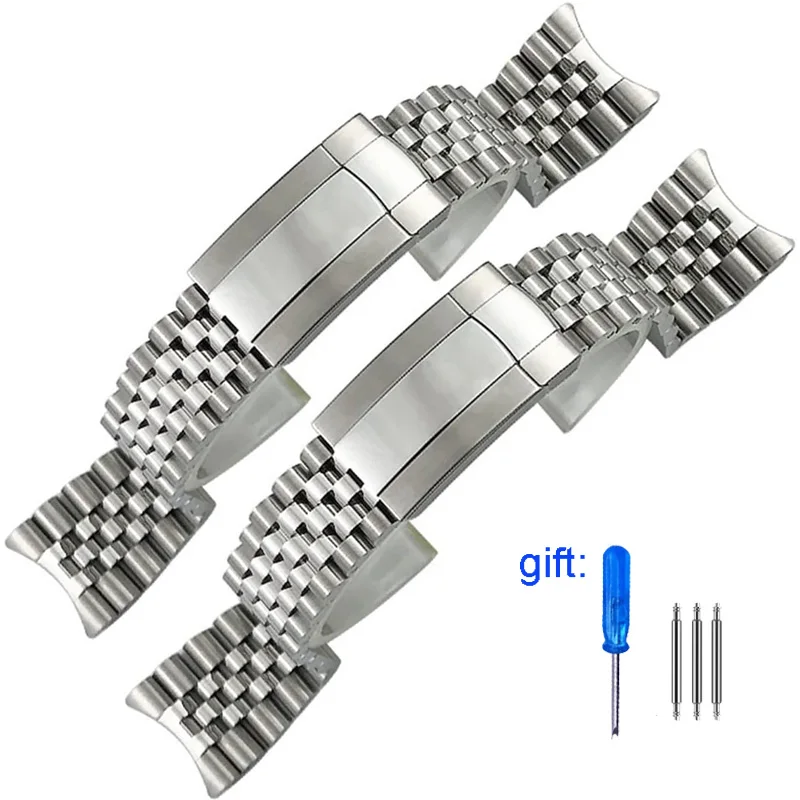 Solid Stainless Steel Bracelet Luxury Watch Band 20mm 21mm for Rolex Oyster Perpetual Datejust DAYTONA SUBMARINER Silver Straps