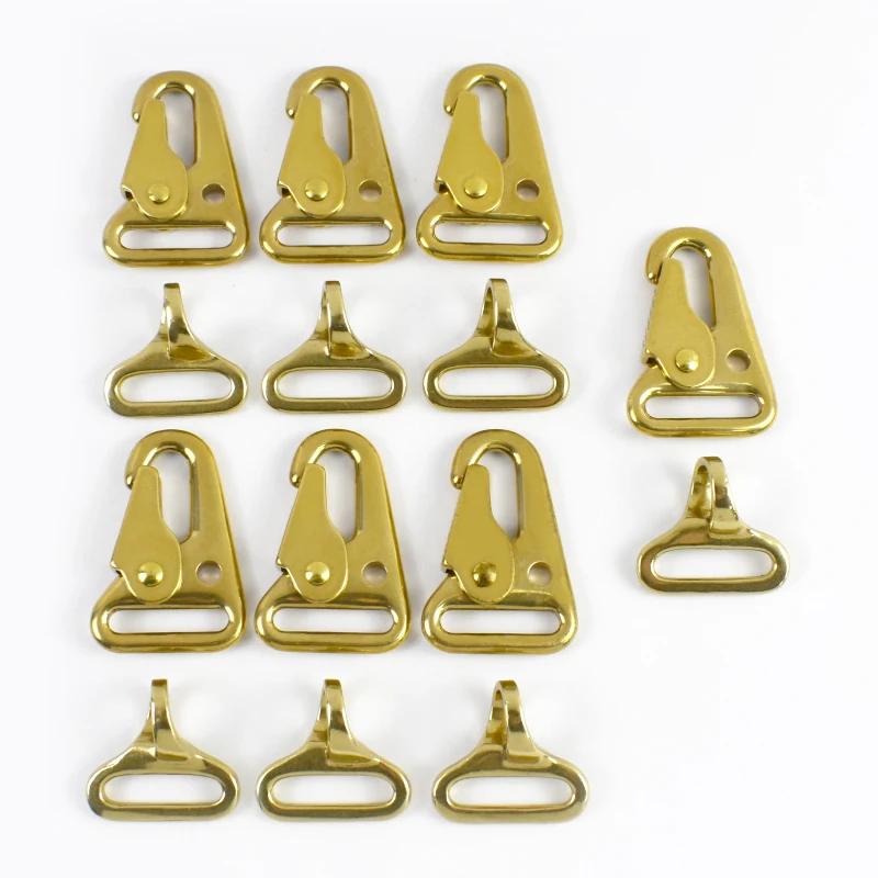 1-5 Stück 25mm Massiver Messing-Karabinerhaken mit Auslöser für Haustierleine, Olecranon-Verschluss, DIY-Taschenzubehör