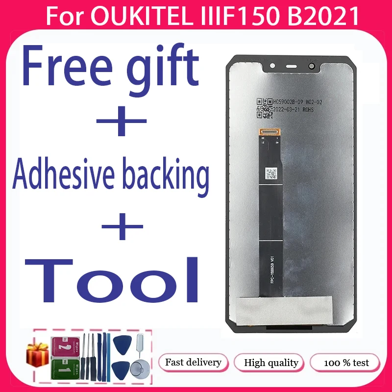 For OUKITEL IIIF150 B2021+ LCD Display + Touch Screen+Free adhesive backing+Tool