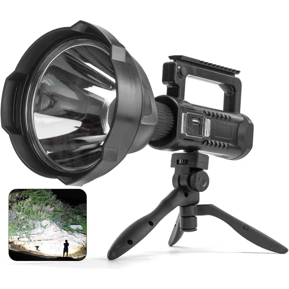 

Rechargeable Spotlight, 99,000 Lumens Super Bright Handheld LED Flashlight for Outdoor, Camping, Boating