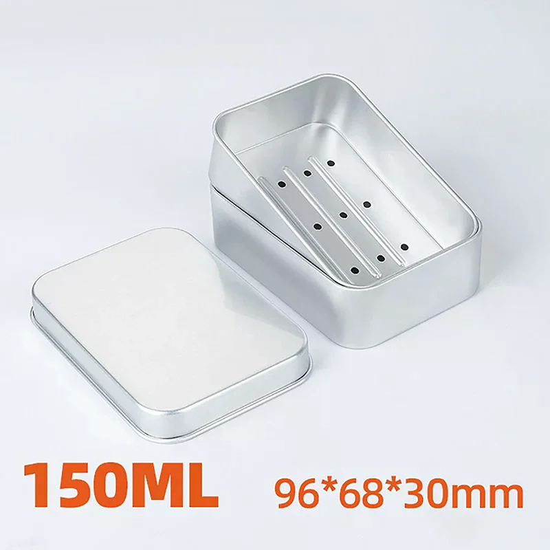 

Empty Metal Soap Dish with Lid Soap Box Aluminum Storage Box Case Organizer for Money Coin Candy Key Container Jar Cans