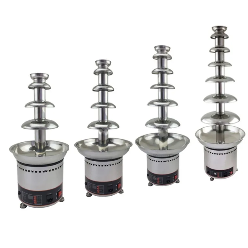 Digital Display Commercial 304 Stainless Steel 4/5/6/7 Layer Chocolate Fountain