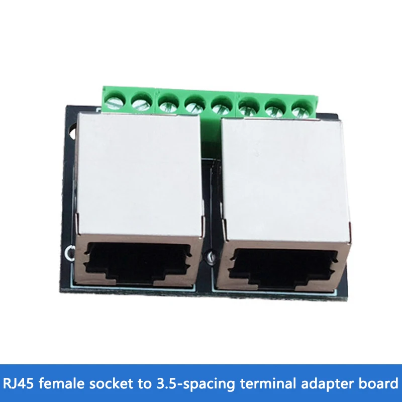RJ45 Double female adapter board The RJ45 network adapter board turns the 3.5-pitch terminal to the 8P network adapter