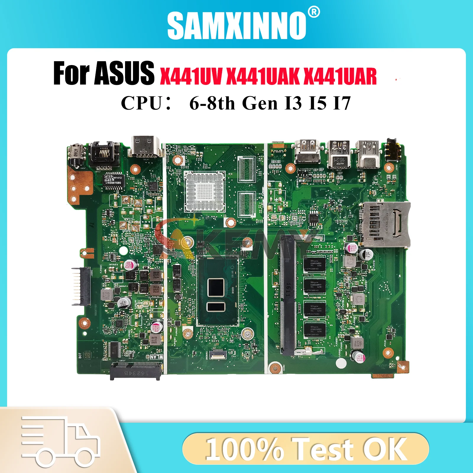

X441UA Laptop Motherboard For ASUS A441U X441UF X441U X441UV F441U X441UVK X441UB X441URK X441UAK X441UAR Mainboard I3 I5 I7 CPU