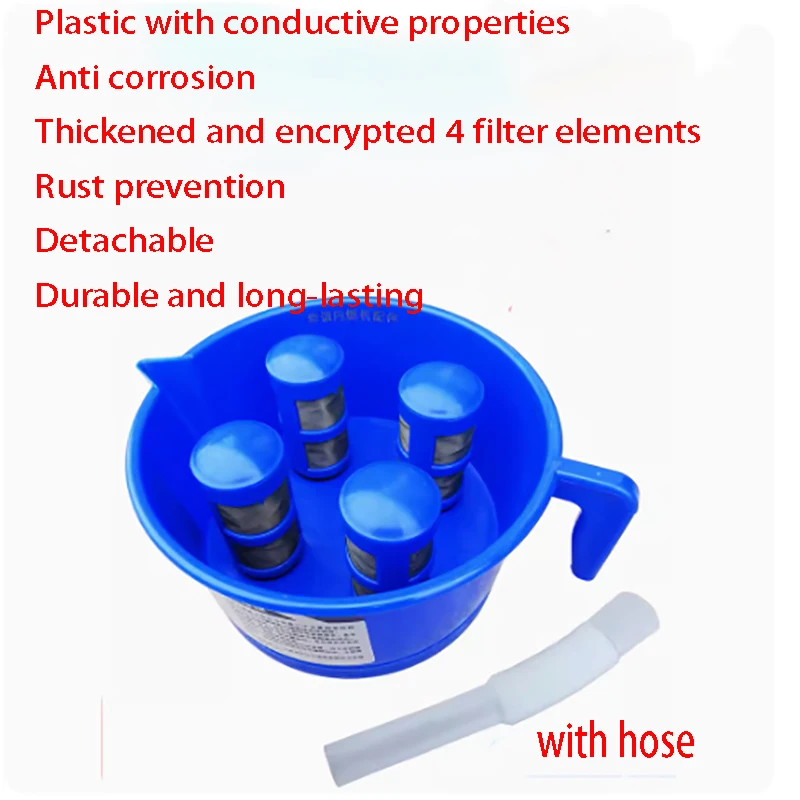 Funnel type oil and water separator with three/four filter elements diesel gasoline fuel filter fitting accessories