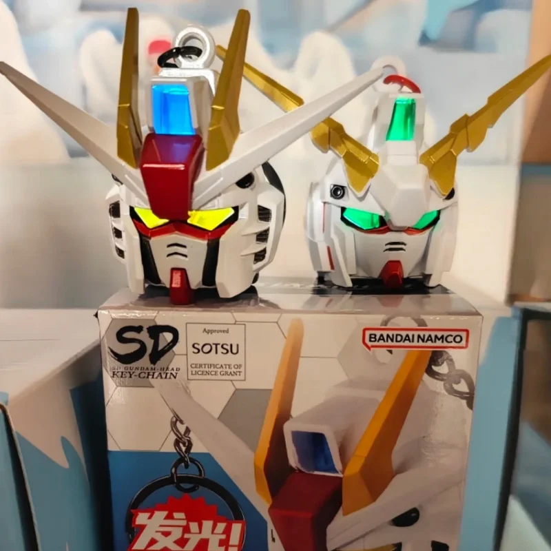 

In Stock Genuine Bandai Sd Gundam Head Key Chain Series Trendy Blind Box Toys Mini Luminous Statue Keychain Bag Hanging Ornament