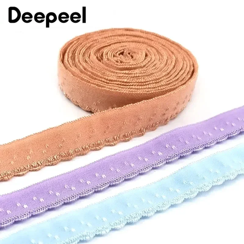 5/10Meters Deepeel 11mm Colored Elastic Band Underwear Stretch Rubber Ribbon Shoulder Strap Belt Clothing Tape Sewing Accessory