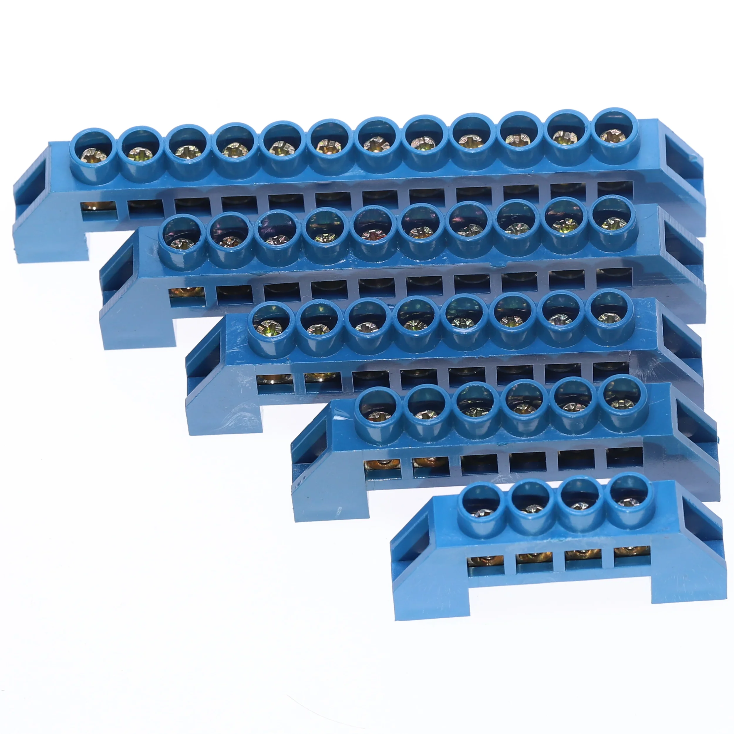 1Pcs Green Blue Screw Brass Din Rail  Terminal Block Earth and Neutral Blocks 4Pin 6Pin 8Pin 10PIN 12PIN