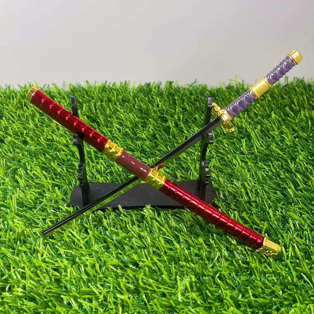 10inch Red Roronoa Zoro Katana Metal Anime Zoro Sword Real Size Japanese Katana Iron Ninja Knife Original Samurai Sabre Gift