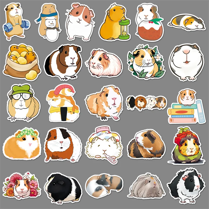 

New 51Sheets Cartoon Guinea Pig Graffiti Sticker Kawaii Aesthetic Stickers Laptop Notebook Suitcase Cup DIY Decoration Stickers