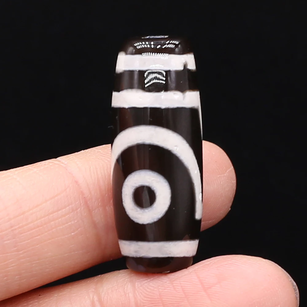 Natural Stone Bead Tibetans Divination Pattern Natural Agates Loose Bead for Women Making DIY Jewerly Necklace Gift 12x30mm