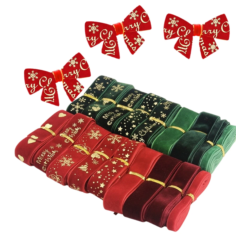 

Velvet Ribbon Length1.8m Width 1/2cm Gift Flower Packaging Bow Handmade DIY Christmas Decoration Noel Cintas Para Moños Navidad