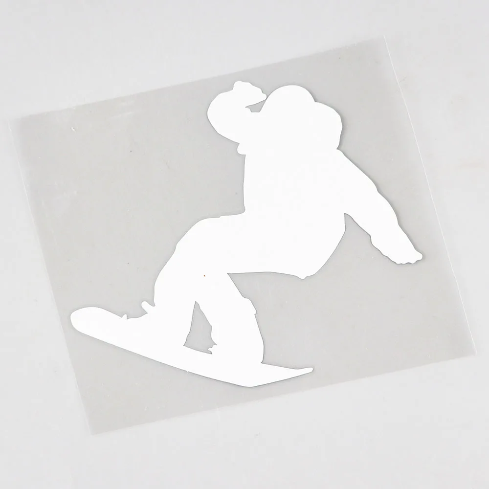 YJZT 14.7CM×12.8CM Decal Freestyle Snowboarder Sports Vinyl Car Sticker Black/Silver 8A-1238