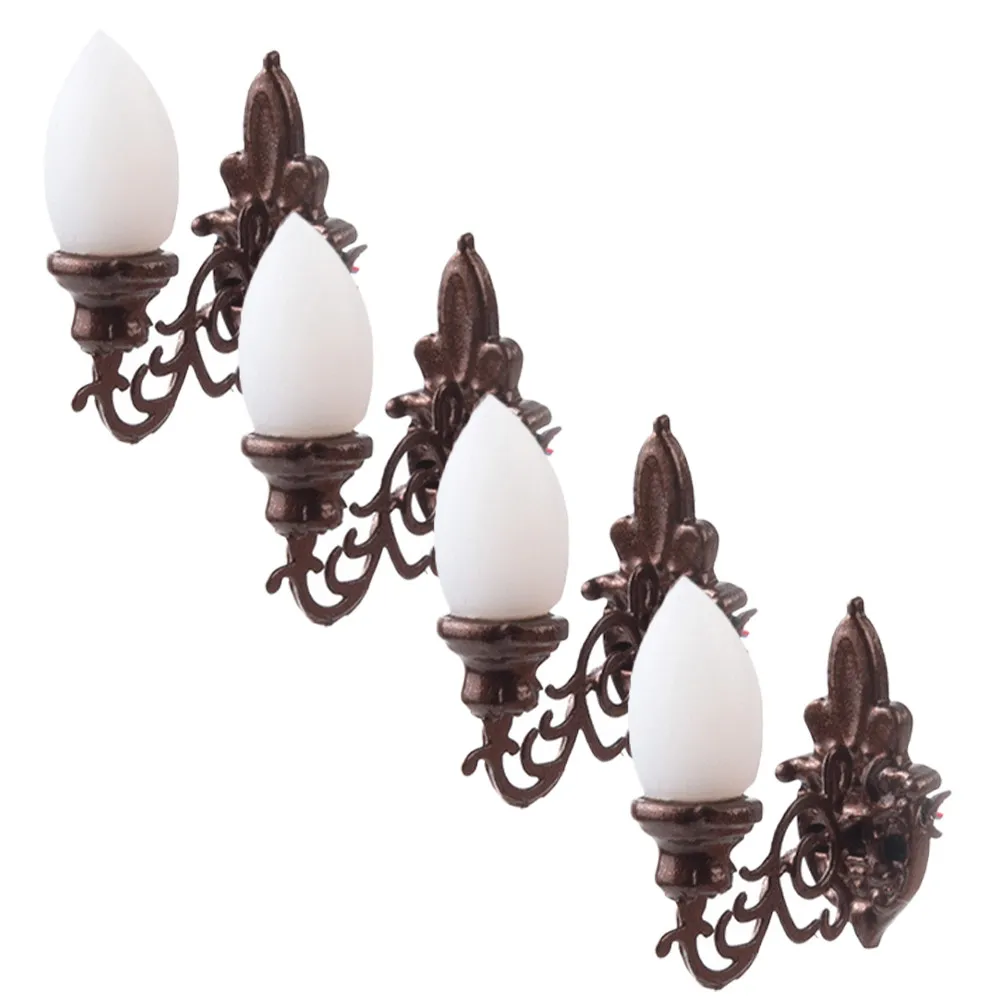 

4Pcs Mini Luminous Wall Lamp DIY Sand Table Scene Decorative Lighting Compact Size Micro Landscape Accessories