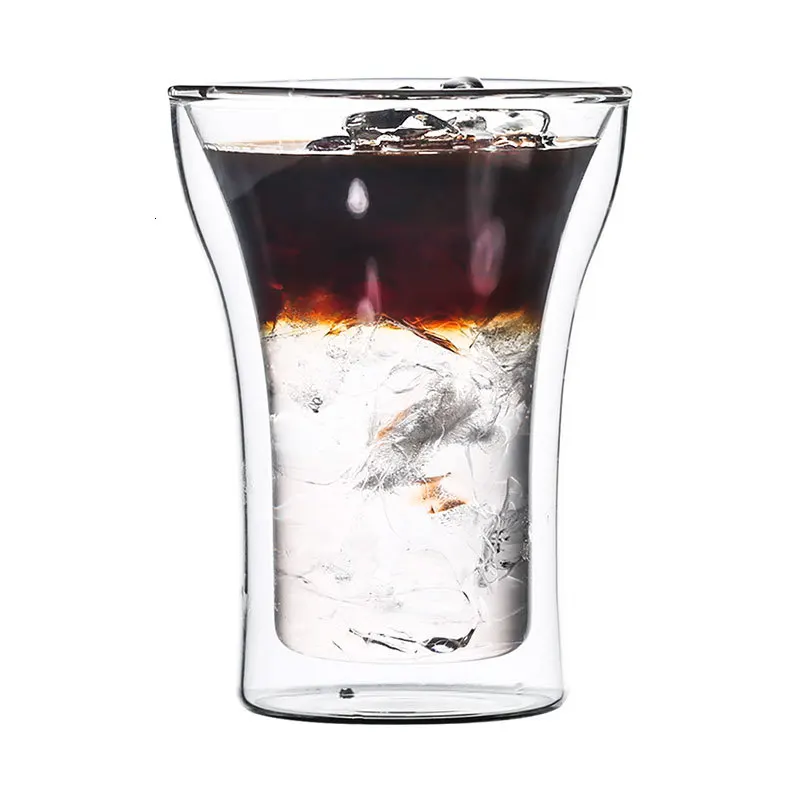 Top Quality Bodum Design Double Wall Glass Coffee Cup Heat Insulation Cappuccino Cold Drink Cup Iced Beer Mug Martini Glass