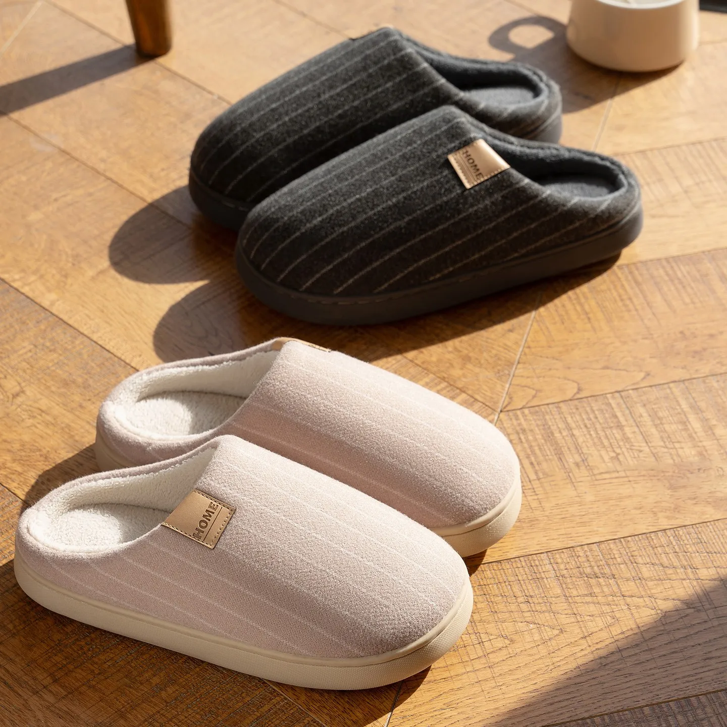 

New Couples Winter Slides Warm Fluffy Slippers Soft Thick Sole Home Furry Flats Bedroom Women Men Indoor Non-slip Cotton Shoes