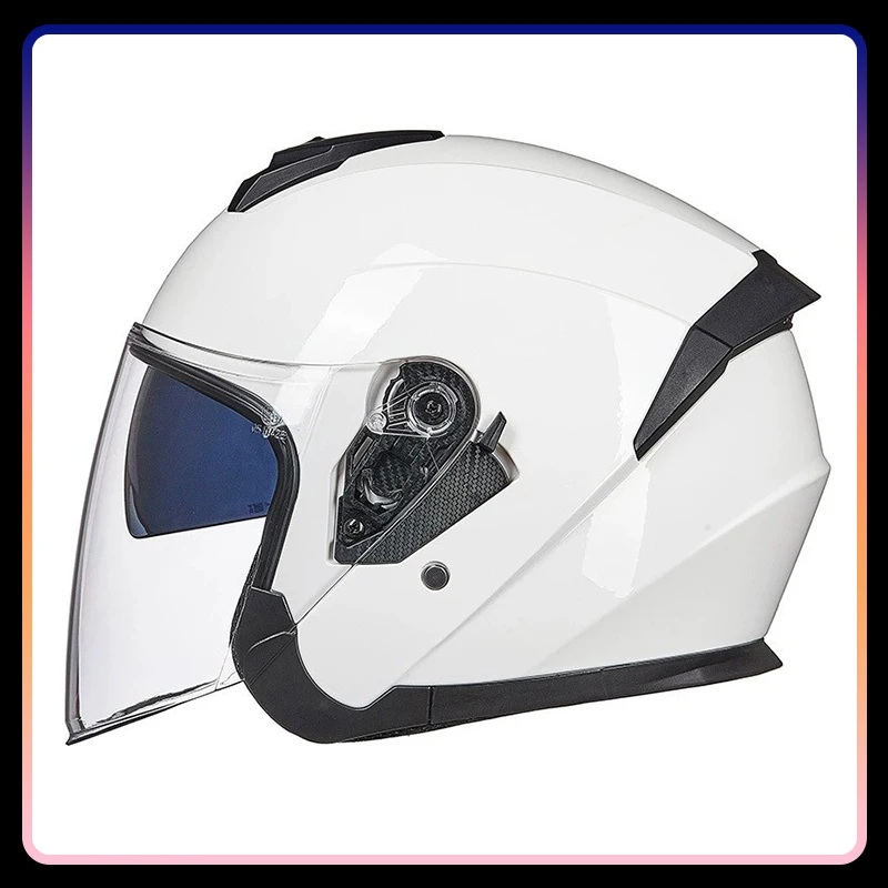Caschi da moto a faccia aperta 3/4 Casco da jet elettrico da corsa Uomo Donna Casco aperto a mezza faccia Moto Street Four Seasons DOT
