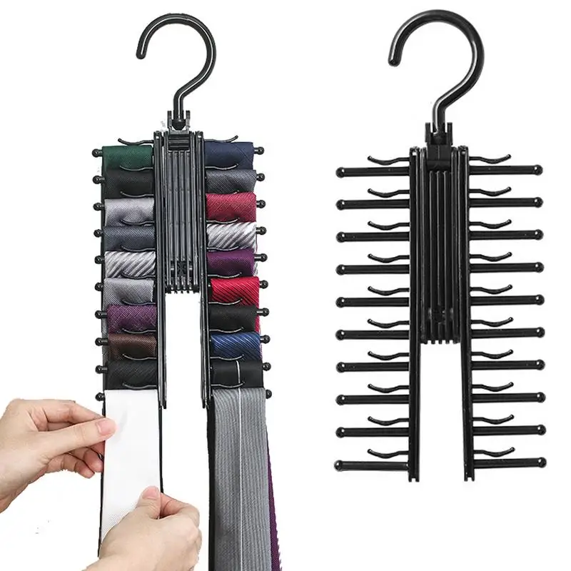 

Adjustable Tie Storage Rack 360 Degree Rotating Household Tie Shelf Belt Silk Scarf Artifact Cabinet Organizer Hangers