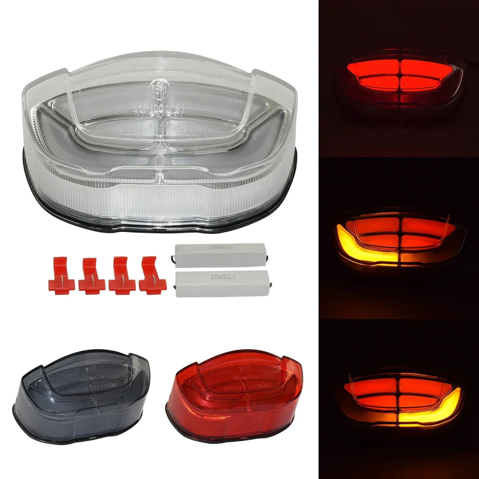 WAASE LED Integrated Blinker Taillight Rear Tail Brake Turn Signal Light For HONDA CB125R CB250R CB300R CB650R CBR650R 2018-2023