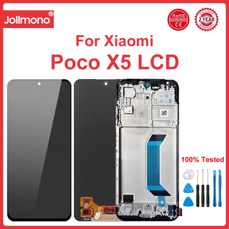 

ЖК-дисплей 6,67 дюйма Poco X5, для Xiaomi Poco X5 22111317PG 22111317PI, цифровой сенсорный экран с заменой рамки