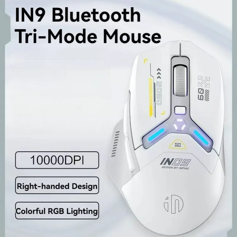 Imagem -02 - Mouse sem Fio Bluetooth Gaming Conexão Tri-mode 10000dpi 2.4g Pmw3325 Rgb Light pc Gaming Laptop e Mac