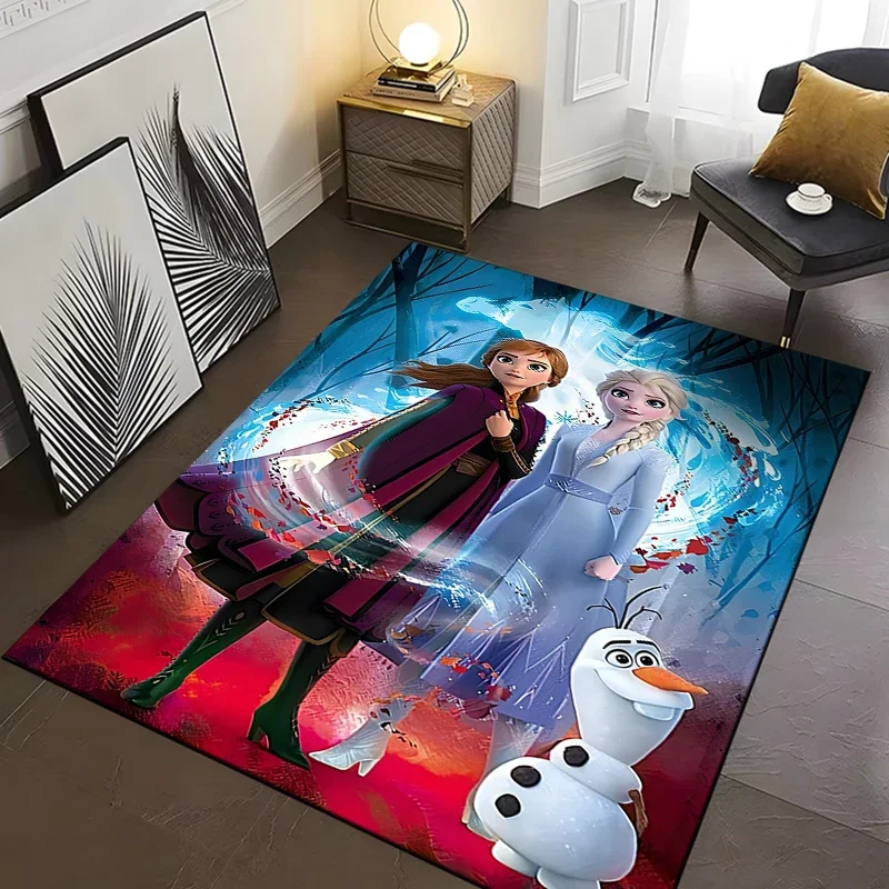 Disney Frozen Elsa Princess Area Rug,Carpet for Home Living Room Bedroom Sofa Doormat Kitchen Decor,Non-slip Floor Mat Gift