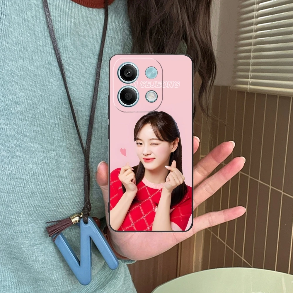 KPOP Kim SeJeong Mobile Cell Phone Case for Xiaomi Redmi Note 13 12 11 10 9 8 7 6 S A Pro Lite Plus 5G Black Phone Cover Shell