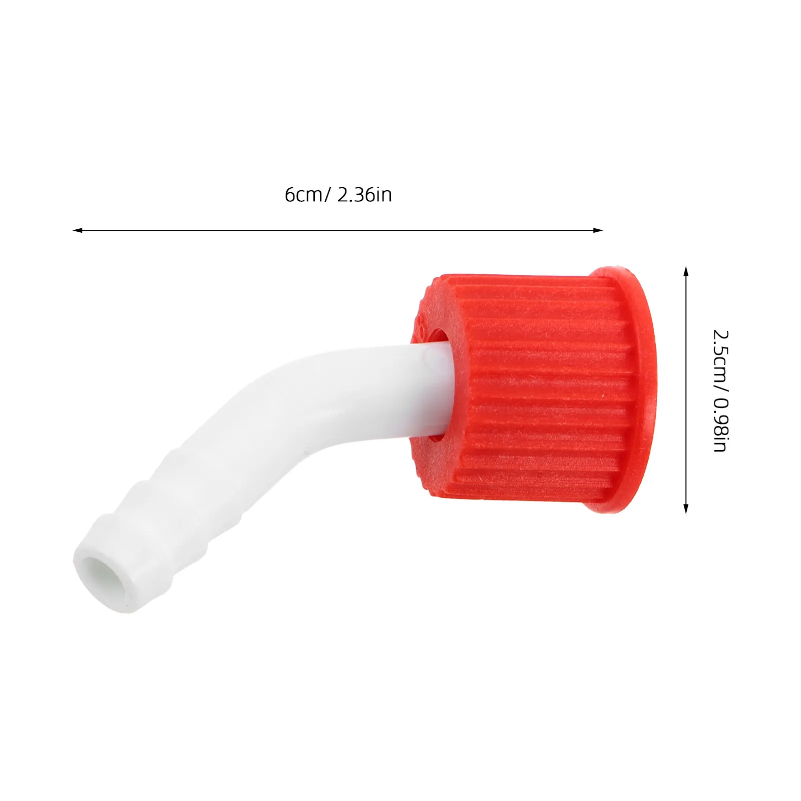 4pcs 10mm GL18 Screw Cap Adapter for Lab Bottles – Leakproof Reagent Bottle Lid with Bent Spout
