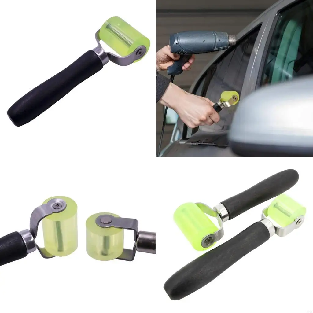 Double Size Vehicle Sound Insulation Roller Set with Wooden Handle and Silicone Wheel Suitable For Auto & Motorcycle Use New