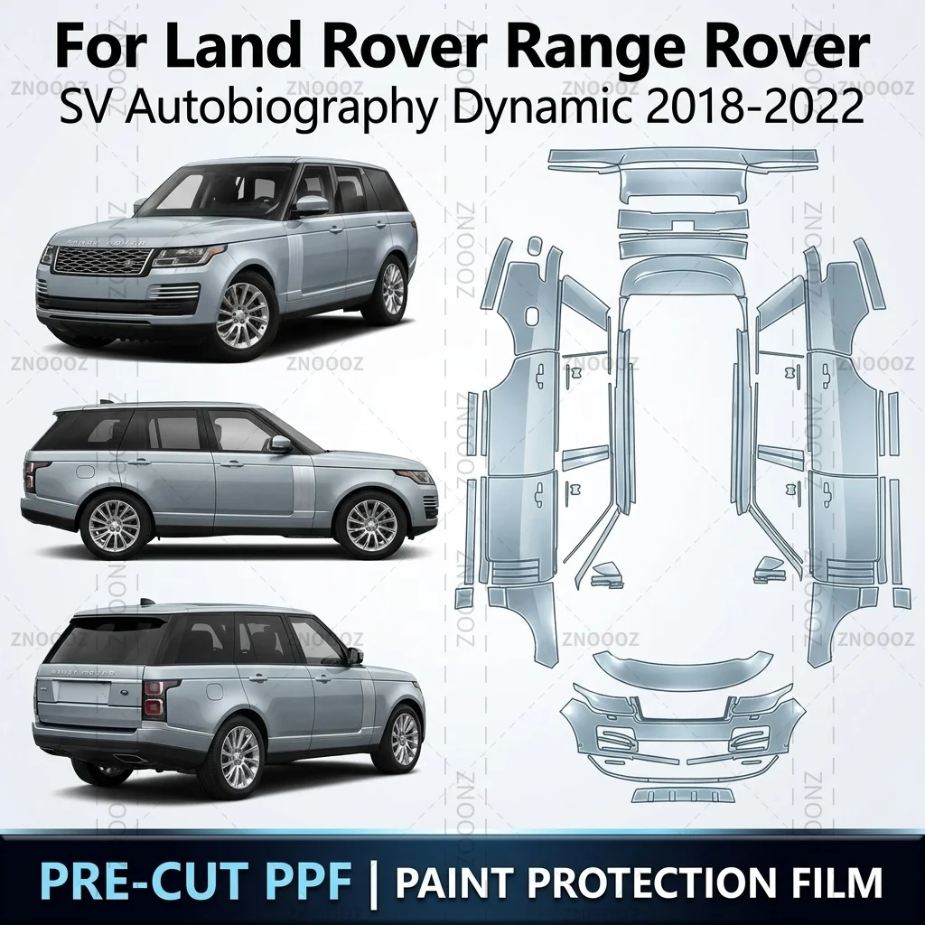 Film de protection de peinture PPF prédécoupé 8,5 mil TPU transparent auto-réparant pour Land Rover Range Rover SV Autobiography Dynamic 2018-2022