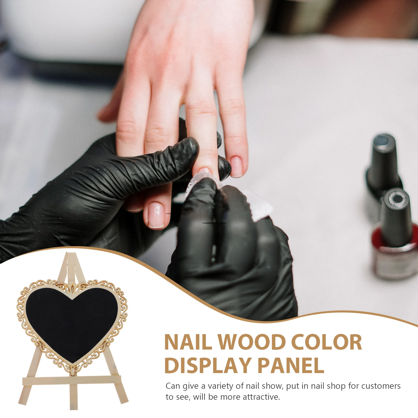 

Wooden Manicure Display Board Elegant Salon Rack Multi-Functional Color Board Nail Art Tool Premium Nail Work Holder For Salon