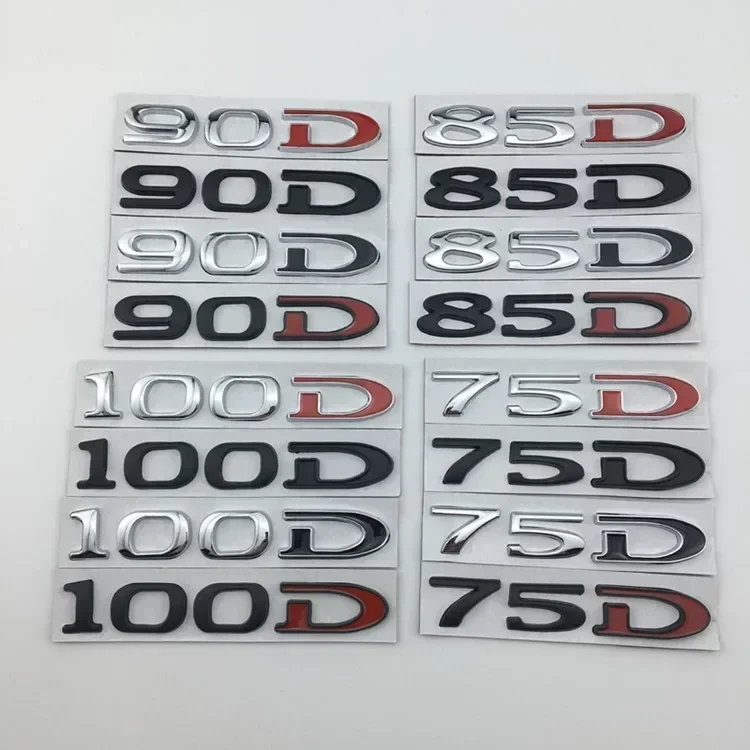 

For Tesla MODEL 3 S X Y 75D 85D 90D 100D Rear Boot Trunk Tailgate Emblem Badge Sticker 3D Metal Car Styling Accessories