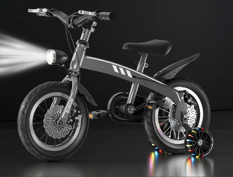 Vélos pour enfants avec lumières 2-8 ans garçons filles 12 "-16" vélos à double frein à disque