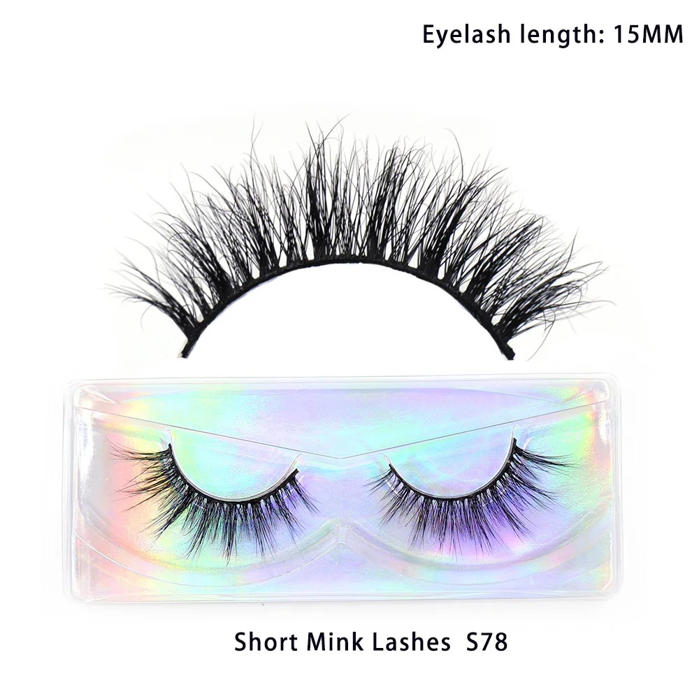 LEHUAMAO Maquiagem Korte Natuurlijke Nertsen Wimpers Pluizige Piekerige Wimpers Volume 12mm-15mm Valse Wimpers Wimper Extensio make-up