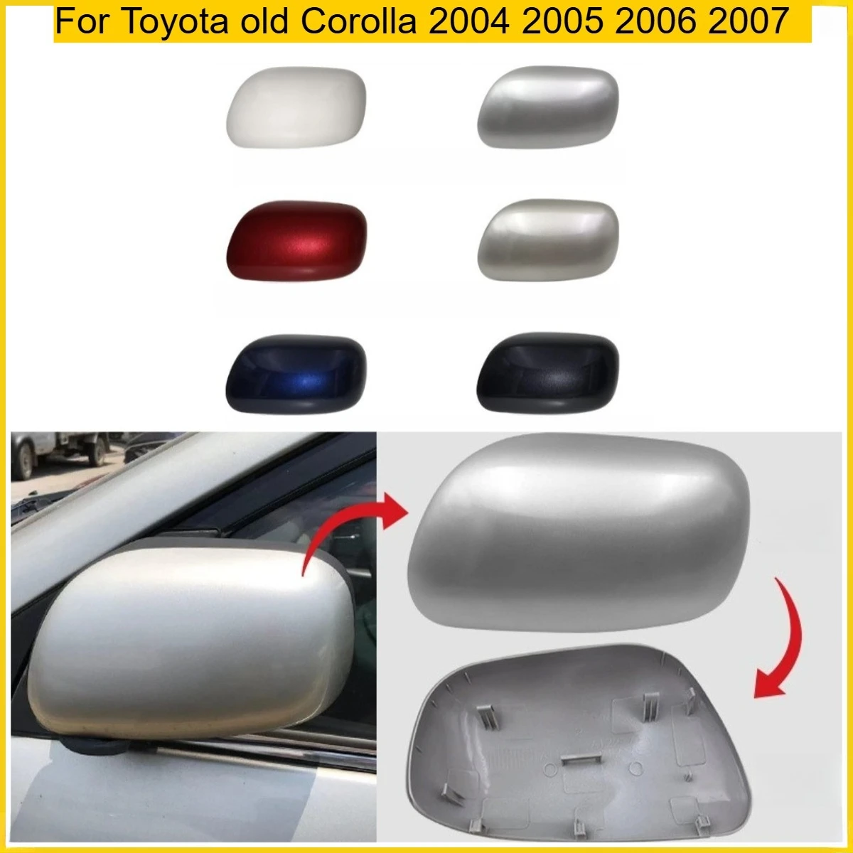 

For Toyota old Corolla 2004 2005 2006 2007 reversing mirror cover rearview mirror shell left and right rearview mirror cover