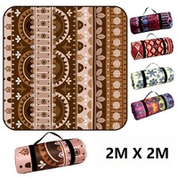 Thick Moisture-Proof 200x200cm Bundled Picnic Blanket Camping Mat for Lawn Beach Tent, Waterproof Sandproof Groundsheet