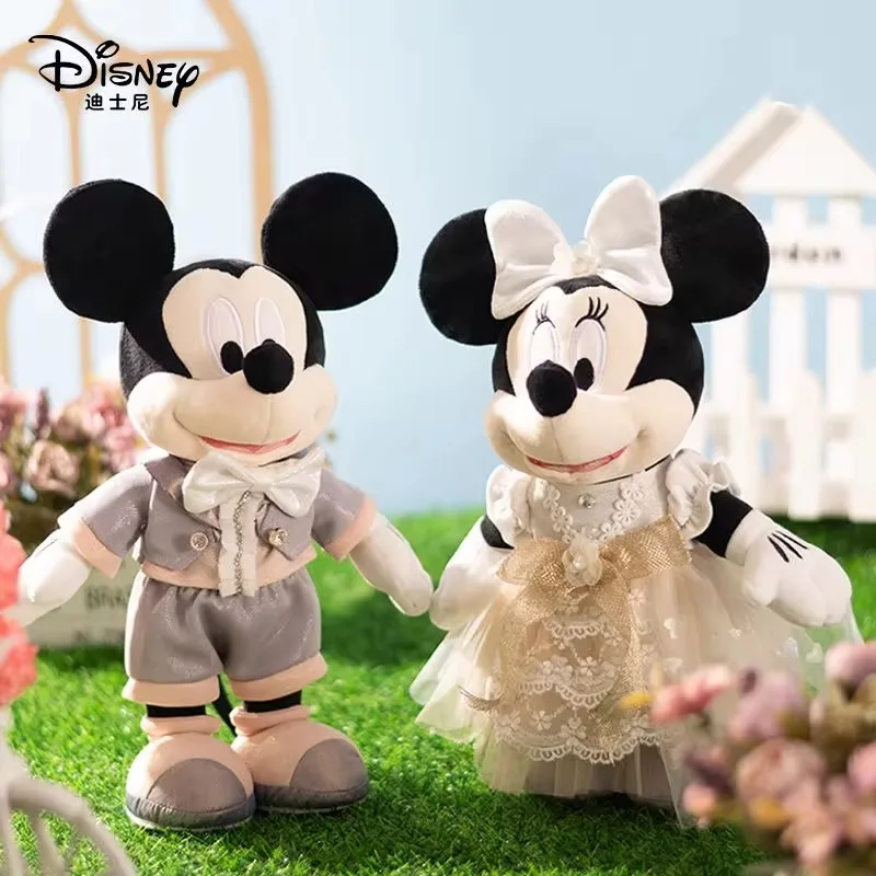 Disney Mickey and Minnie cute plush doll wedding dress style couple engagement wedding decoration ornaments as gifts for friends