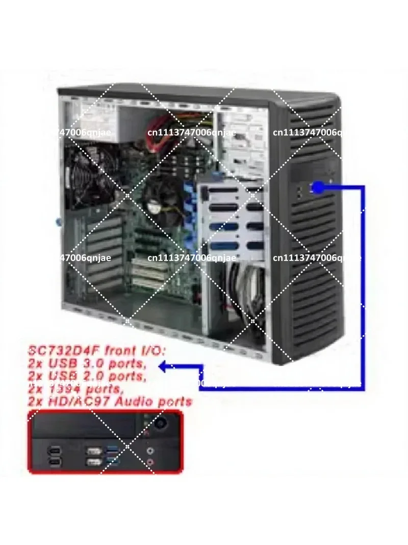 Medium Tower Workstation Chassis 500W Silent USB3.0 with X11SAE Motherboard