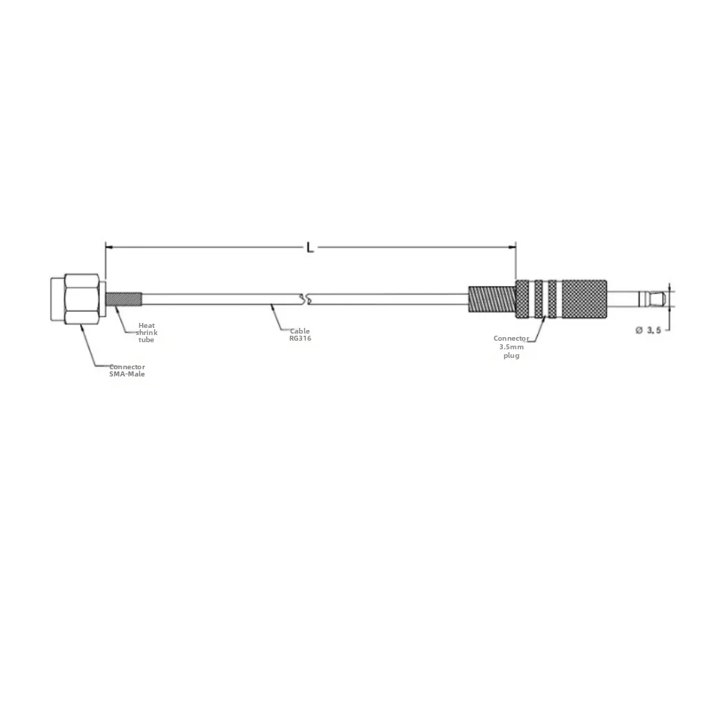 For SMA Male and 3.5mm Coaxial Adapter with RG316 Core for Maintaining Signal Fidelity in Communication System Integration