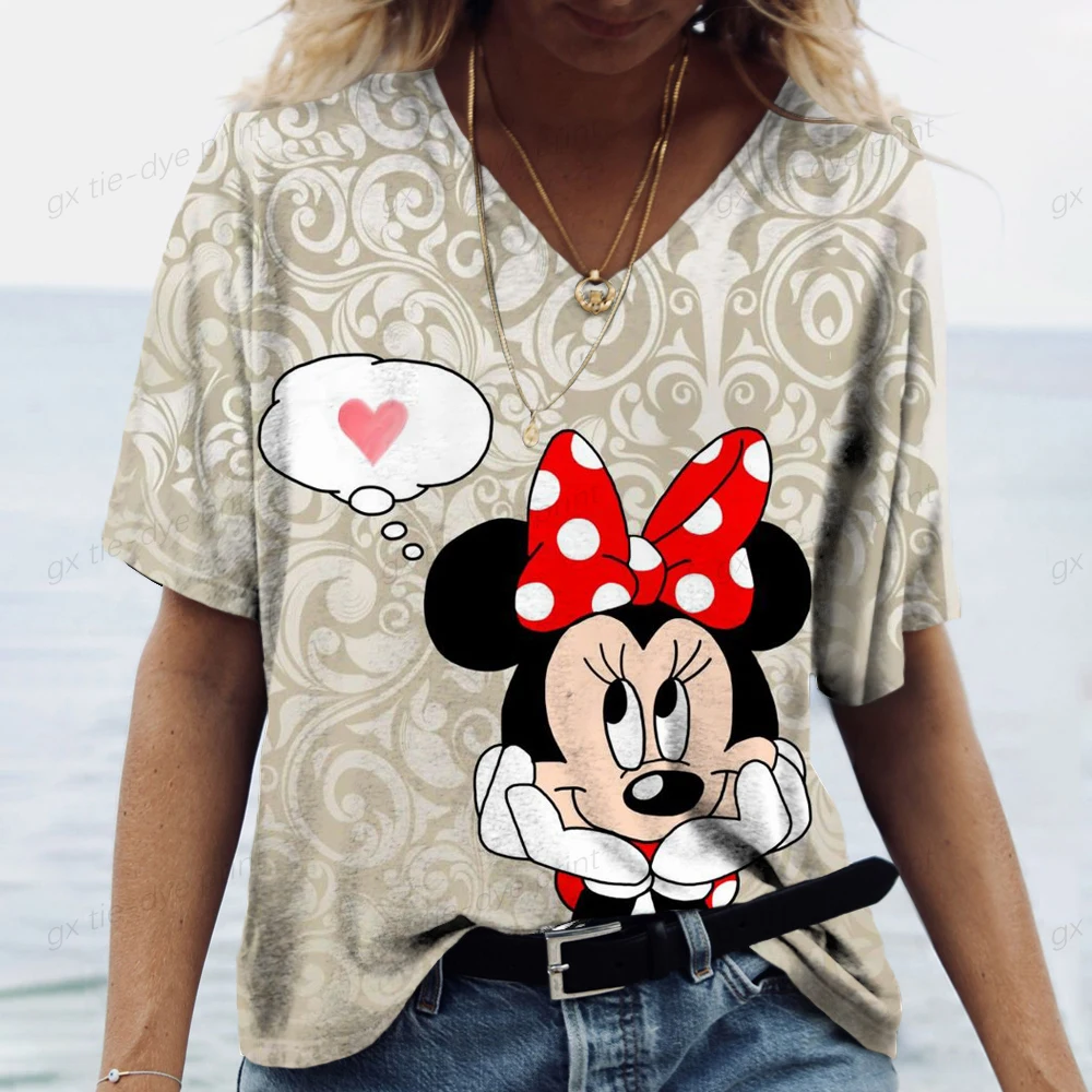 Fashion Women\'s T-shirt Mickey Mouse Print Female Short Sleeve Clothes Harajuku Tee Ladies T Shirt Oversized Top Tshirts Women