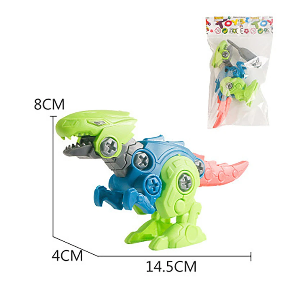 Children\'s Dinosaur Construction Boy Toy Set  Early Educational DIY Screwing Jurassic Dinosaurs Baby Toys Random Color