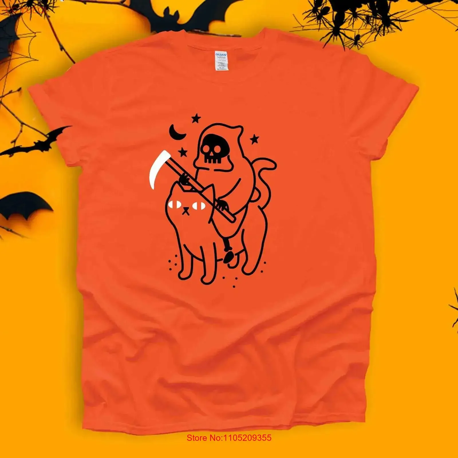 Camiseta de gato fantasma de Halloween, divertida amante de la calabaza negra, Top de moda vintage lavado de Francia para uso diario, informal, ligeramente para hombre