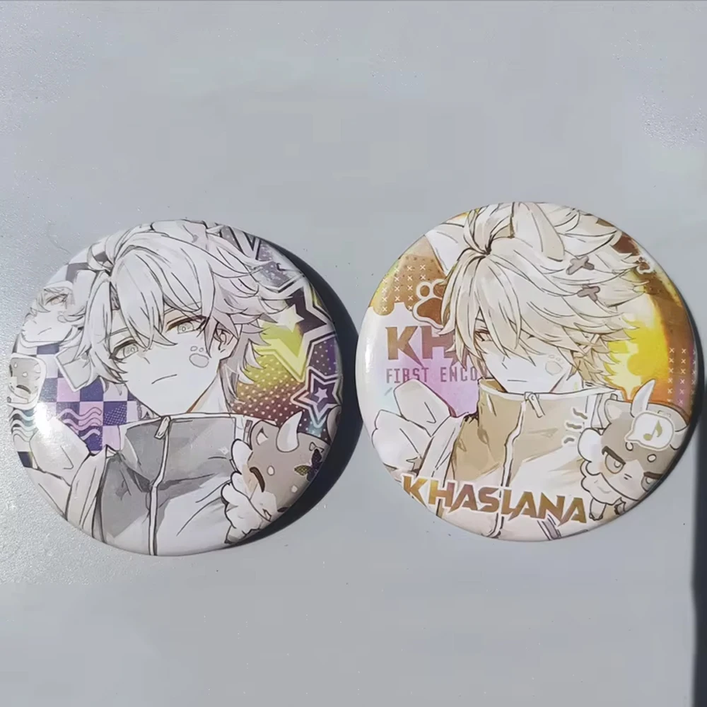 Game Honkai: Star Rail Phainon Khaslana Cosplay Laser Badge Metal Tinplate Brooch Collectible Pins Cartoon Figure Party Props