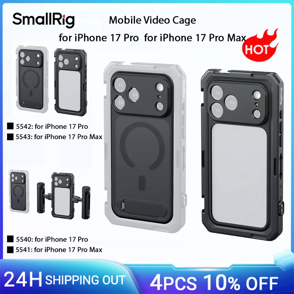 SmallRig iPhone 17 Pro Max Video Cage with T-Mount & 17mm Plate