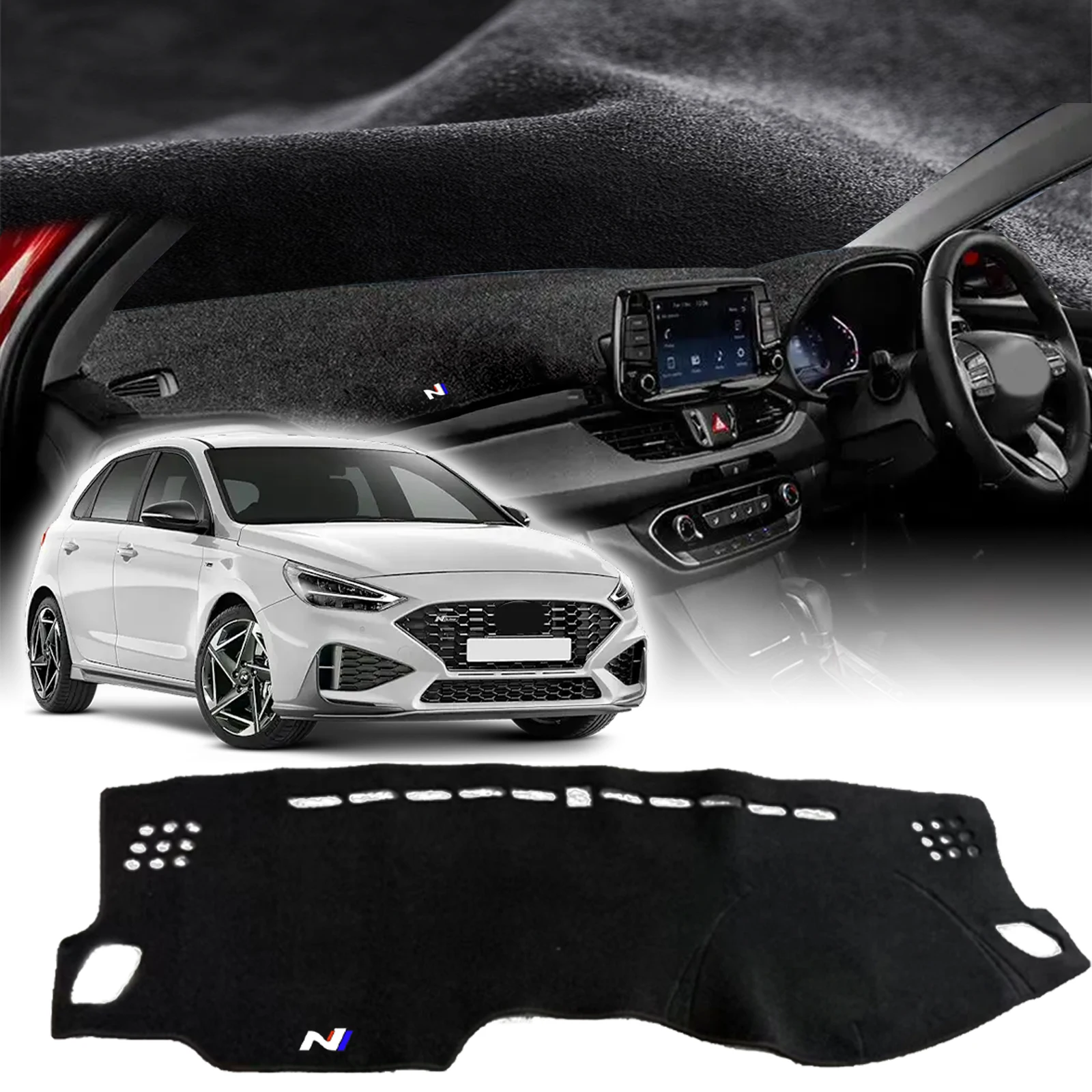 

fit for Hyundai i30 2017-2023 N-line N Style Accessories Car Dashmat Dashboard Cover Pad DashMat Sunshade Protective Carpet