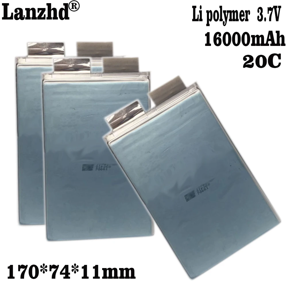 1-10 pz semplice 16000mAh 3.7V 40C batteria ricaricabile ai polimeri cella agli ioni di litio per barche modello, scooter, protezione delle piante