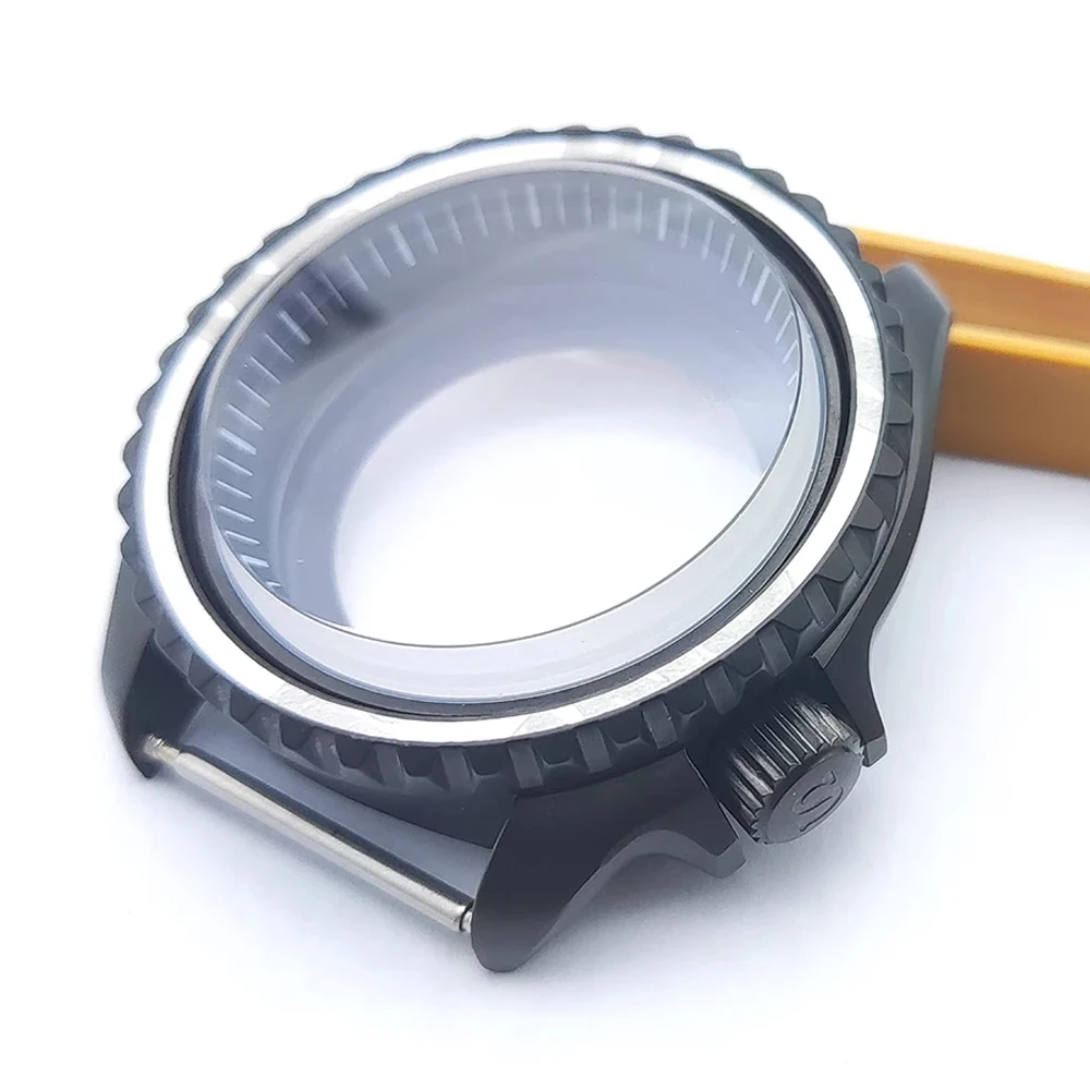 Upgraded Thickened Double-Layer Sapphire Glass Watch Case, S Crown 42mm Stainless Steel NH35 Case for NH35 NH36 SKX007 Movement