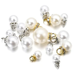 5Pcs/Lot Imitation Pearl Pendant Ball Shape Earrings Charms for DIY Necklace Bracelet Crafts Jewelry Making Accessories