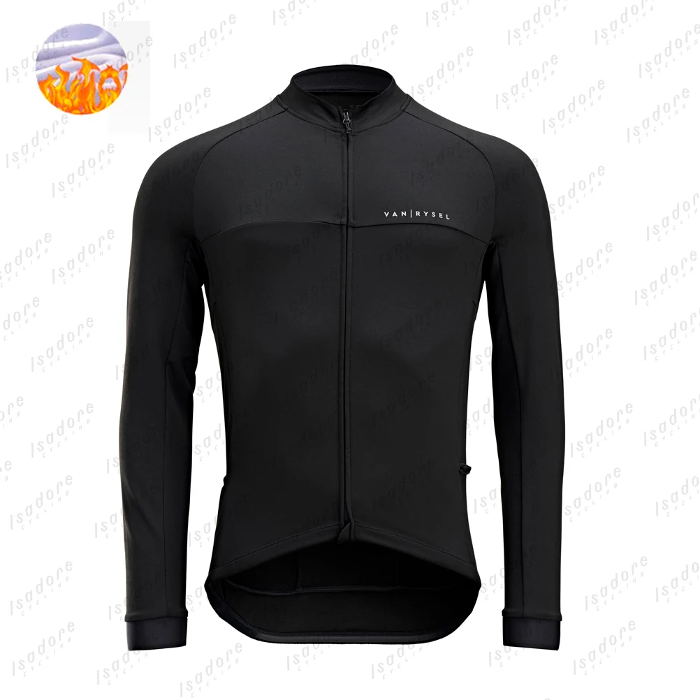 VAN/RYSEL-Chaqueta térmica de Ciclismo para hombre, abrigo multifunción de manga larga con forro polar, para carreras de carretera, MTB, Invierno