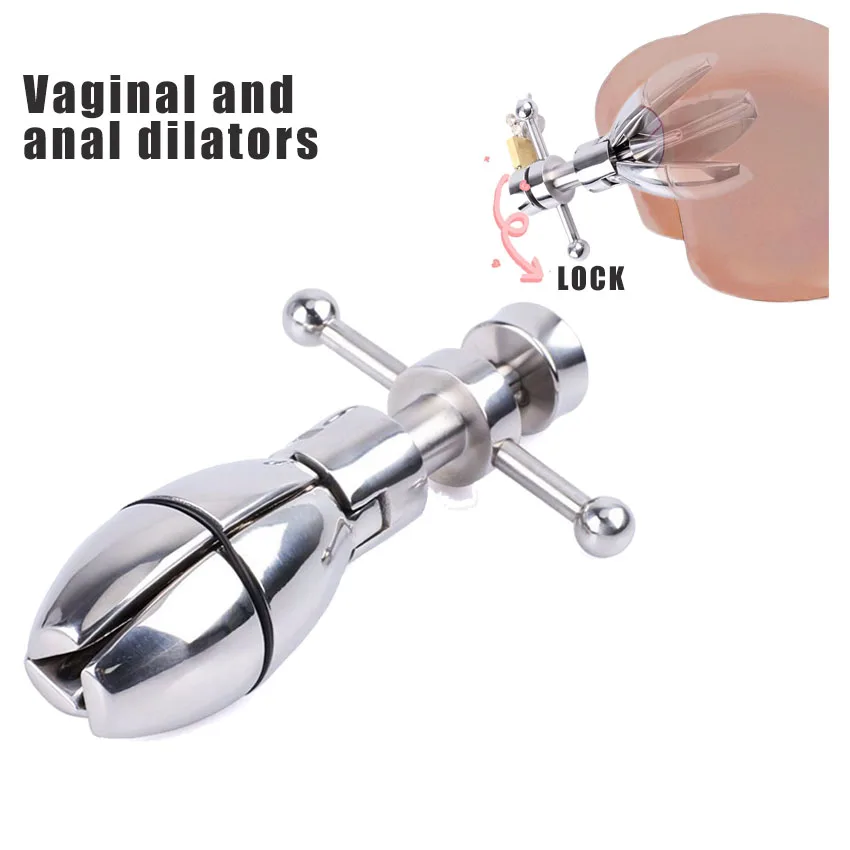 Adjustable Butt Plug Anal Vagina Stainless Steel Lock Dilator Eapander BDSM Games Erotic Produts Sex Toys For Women Couples 18+